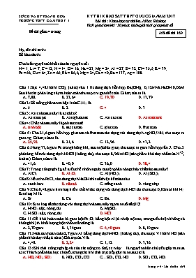 Đề thi khảo sát THPT Quốc gia môn Hóa học năm 2017 - Mã đề 169 - Trường THPT Cẩm Thủy 1 (Có đáp án)